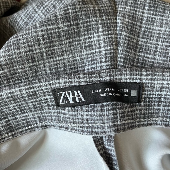 Zara CHECK FAUX SUEDE LEGGINGS - Picture 7 of 8